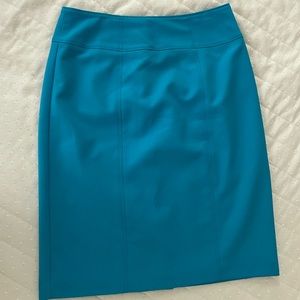 Blue pencil skirt.